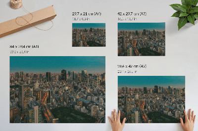 Póster Vista moderna de la ciudad desde arriba, dinámica