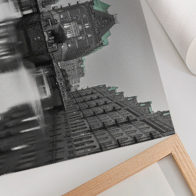 Póster Canal con edificios industriales, reflejos en el agua