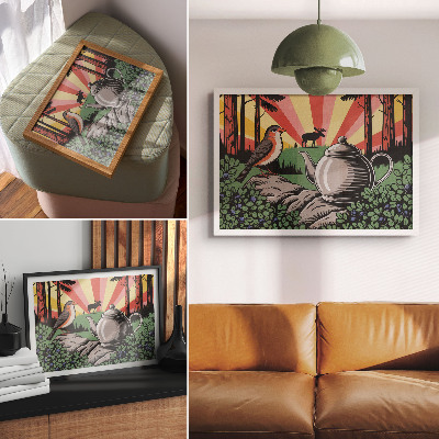 Arte de pared Una escena forestal dinámica y rica en detalles.