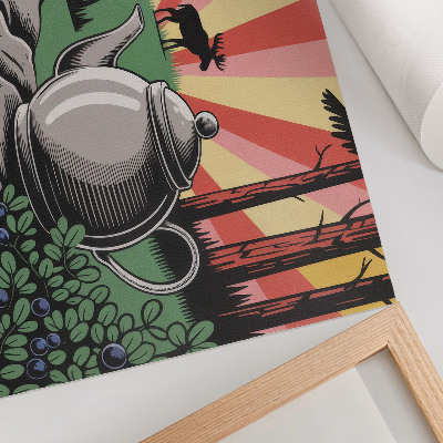 Arte de pared Una escena forestal dinámica y rica en detalles.