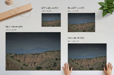 Póster Vastos valles, acantilados, montañas, paisaje natural