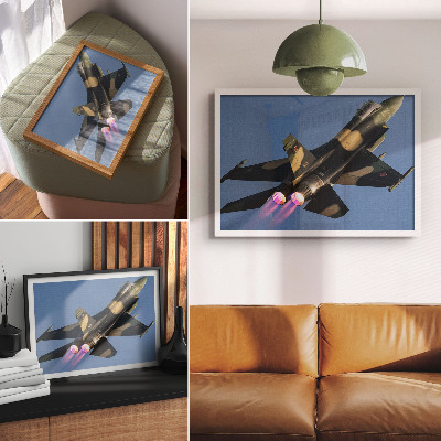 Póster Avión a reacción, colores intensos del cielo