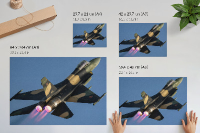 Póster Avión a reacción, colores intensos del cielo