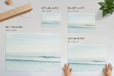 Arte de pared olas del océano surfista calma minimalista