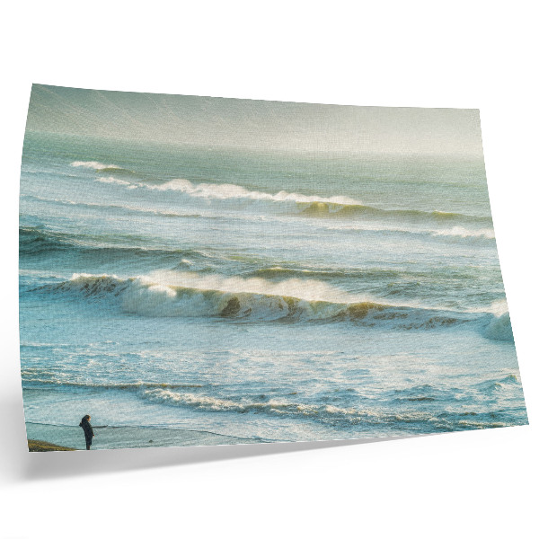 Póster Mar, olas, hombre, costa, naturaleza, dinámica