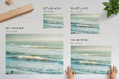 Póster Mar, olas, hombre, costa, naturaleza, dinámica