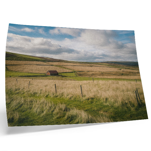 Póster Paisaje pintoresco, naturaleza, cabaña, soledad