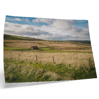Póster Paisaje pintoresco, naturaleza, cabaña, soledad