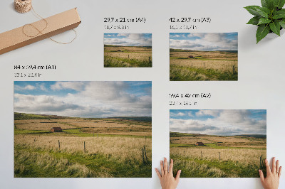 Póster Paisaje pintoresco, naturaleza, cabaña, soledad