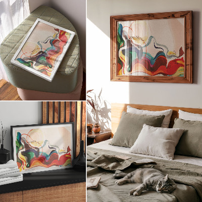 Arte de pared Ondas dinámicas de color se interpenetran entre sí.
