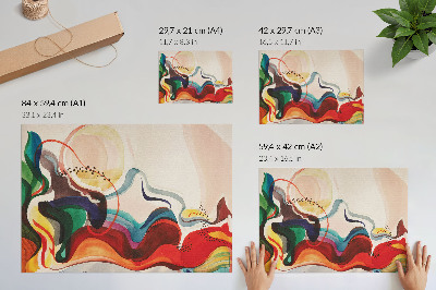 Arte de pared Ondas dinámicas de color se interpenetran entre sí.