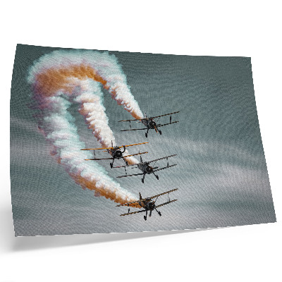 Póster Aviones en formación con franjas naranjas