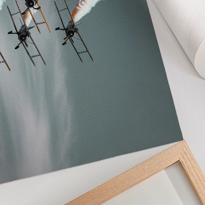 Póster Aviones en formación con franjas naranjas