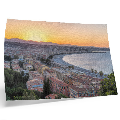 Lámina para cuadro Vista de la ciudad al atardecer sobre el mar.