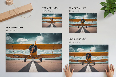 Arte de pared Avión en pista cielo dinámico