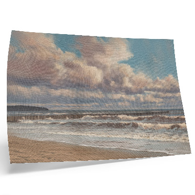 Arte de pared Mar en calma, nubes de colores pastel, playa