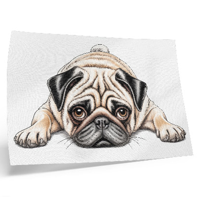 Póster ilustración de perro con colores cálidos y detalles acogedores