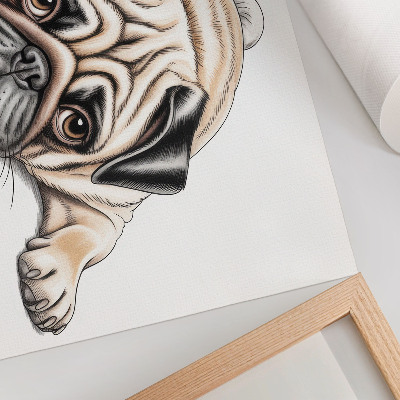 Póster ilustración de perro con colores cálidos y detalles acogedores