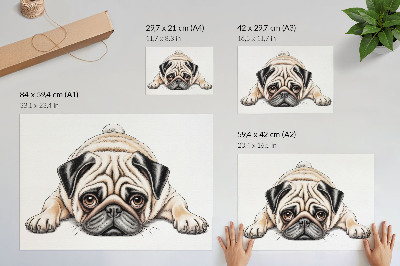 Póster ilustración de perro con colores cálidos y detalles acogedores