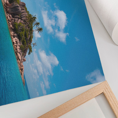 Lámina para cuadro Isla exótica, cielo azul verde