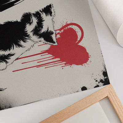 Arte de pared Corazón de perra niña monocromática