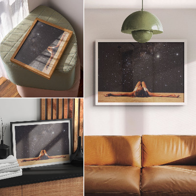 Arte de pared Una figura surrealista bajo un cielo estrellado
