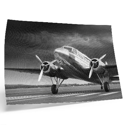 Arte de pared Avión antiguo en colores monocromáticos