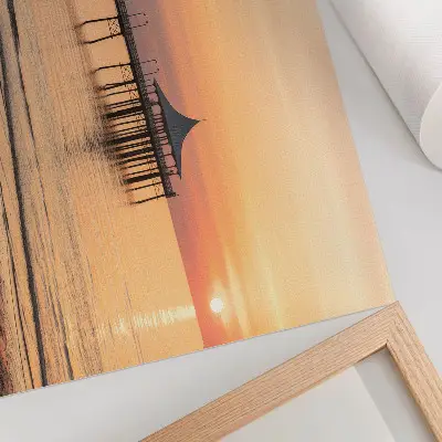 Arte de pared puesta de sol sobre el agua con una vista encantadora