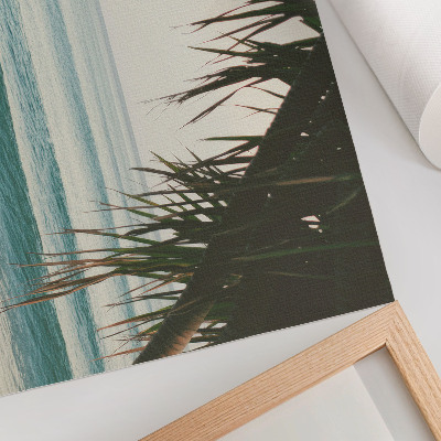 Arte de pared olas de playa para surfear palmeras naturalidad paz