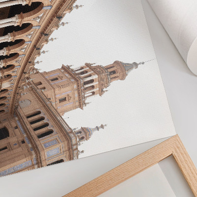 Lámina para cuadro rica arquitectura con columnas de mármol clásicas