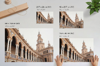 Lámina para cuadro rica arquitectura con columnas de mármol clásicas
