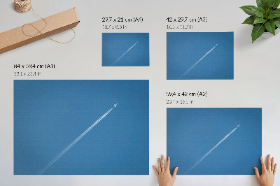 Póster Avión en el cielo azul con un ambiente dinámico