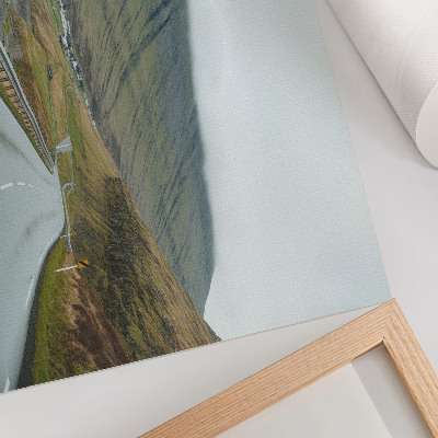 Póster Carretera de montaña, misteriosa niebla
