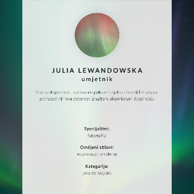 Lámina para cuadro Aurora verde, luces centelleantes, superficie tranquila