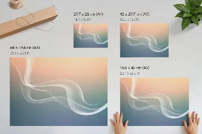 Póster ondas en tonos pastel con diseño de elegancia sutil y armonía