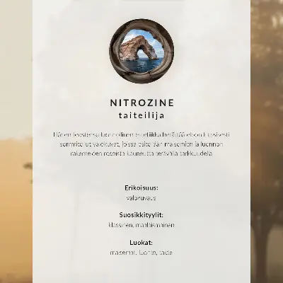 Póster de abedules simétricos con luz brumosa en un callejón otoñal