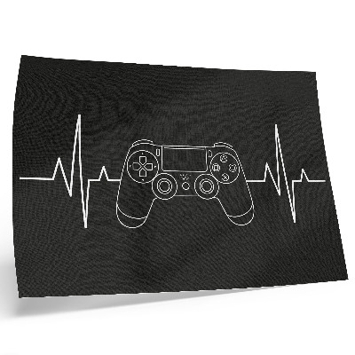 Arte de pared Tema de juego minimalista en blanco y negro con forma de corazón