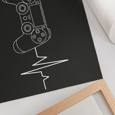 Arte de pared Tema de juego minimalista en blanco y negro con forma de corazón