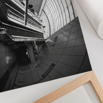 Arte de pared Escalera mecánica interior de arquitectura moderna