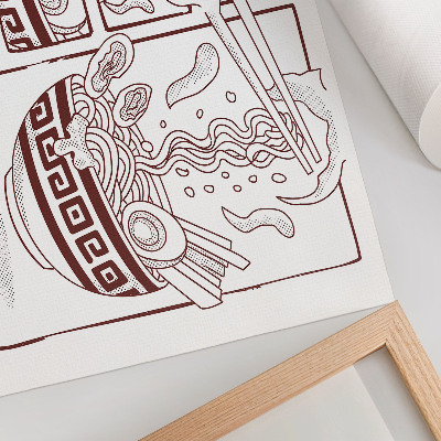 Lámina para cuadro Ramen al estilo cómic con vapor