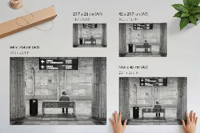 Arte de pared diseño urbano minimalista en tonos grises