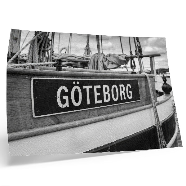 Póster Detalle de un barco retro en blanco y negro.