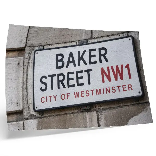 Póster del letrero de la calle Baker en Westminster