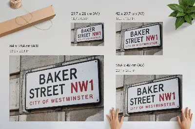 Póster del letrero de la calle Baker en Westminster