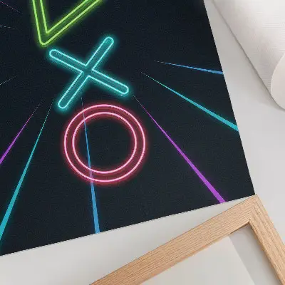Lámina para cuadro con diseño futurista de formas de neón en colores dinámicos