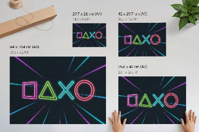 Lámina para cuadro Formas de neón, colores dinámicos, futurista