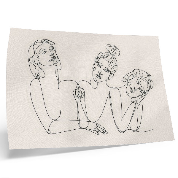 Arte de pared Líneas en blanco y negro, delicadeza, intimidad de las figuras