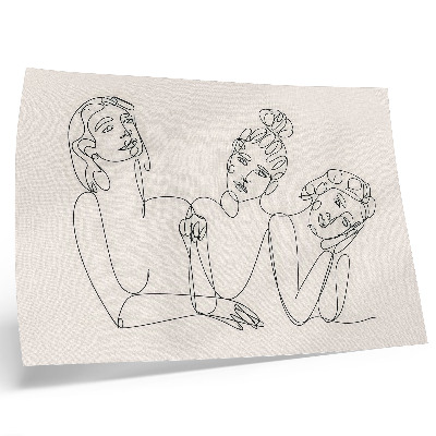Arte de pared Líneas en blanco y negro, delicadeza, intimidad de las figuras