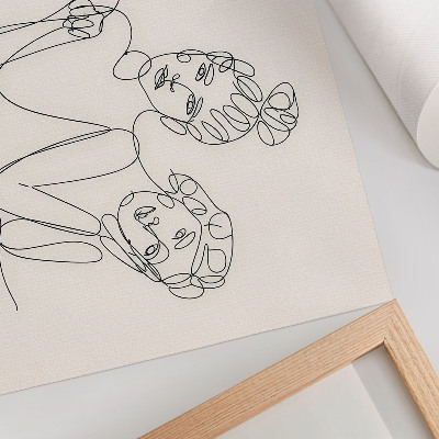Arte de pared Líneas en blanco y negro, delicadeza, intimidad de las figuras