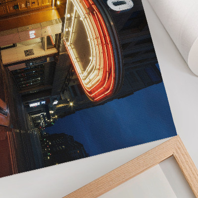 Arte de pared Luces de neón de cine retro color crema